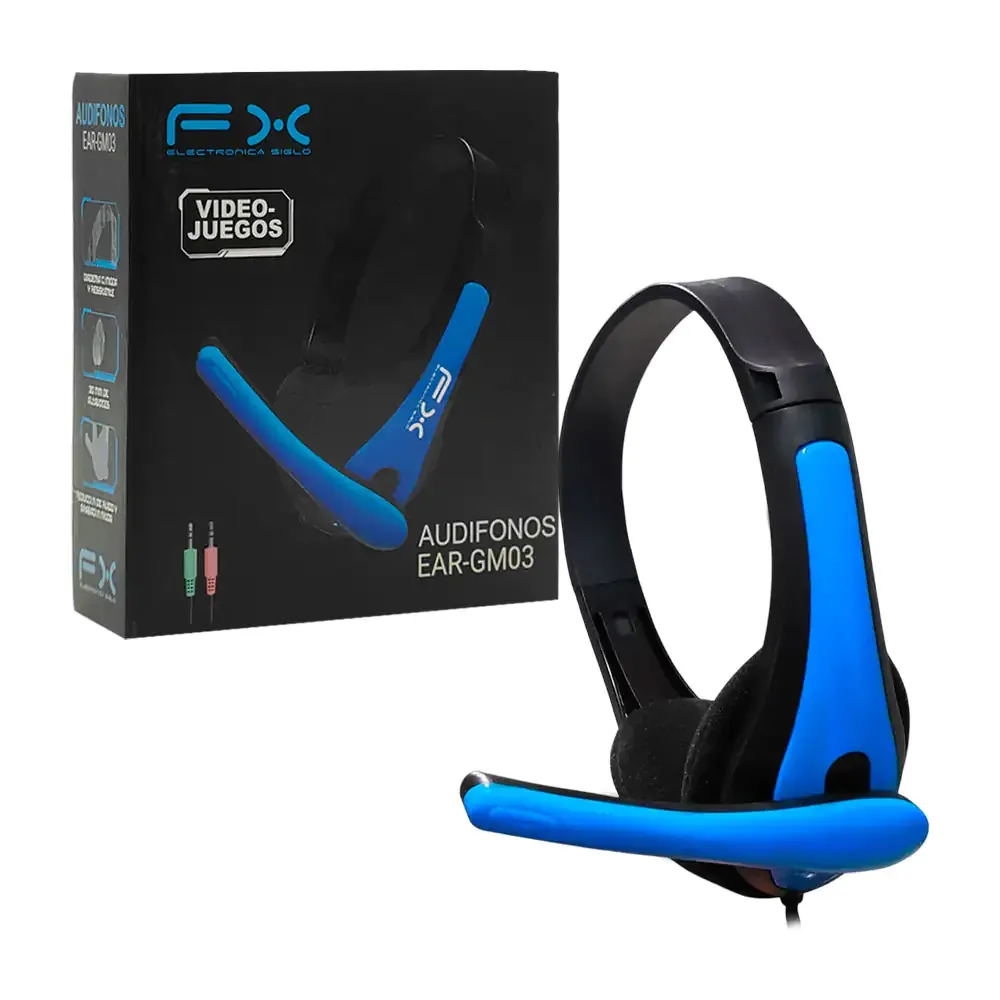 Audifonos gamer fx alámbricos de diadema con micrófono, variedad de colores