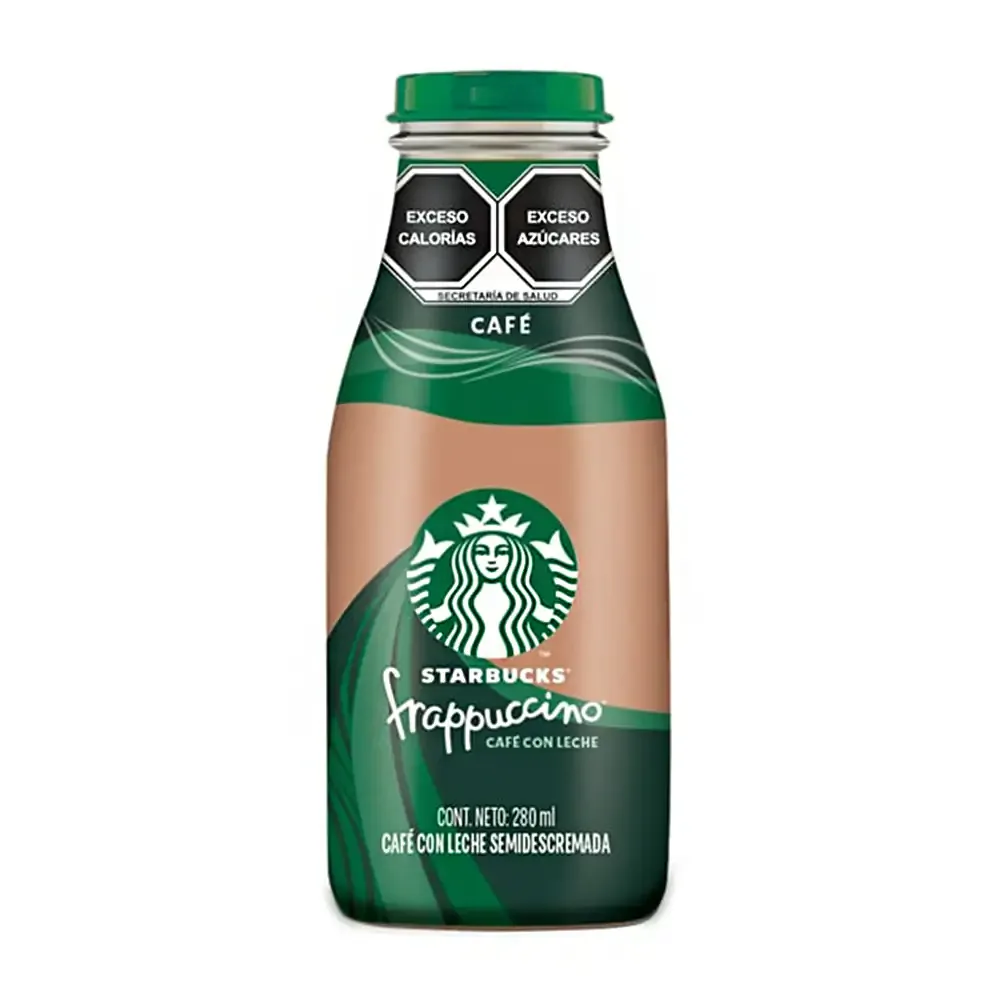 1pza Café starbucks frappuccino con leche semidescremada, 280ml