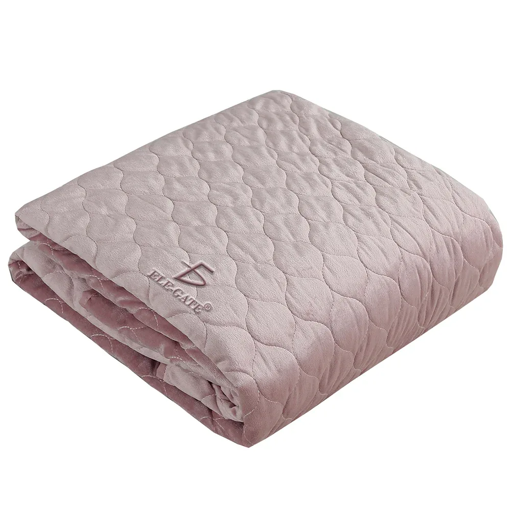 Colcha cubrecama king size de textura afelpada con diseños redondos + fundas para almohada, variedad de colores / 260x220cm