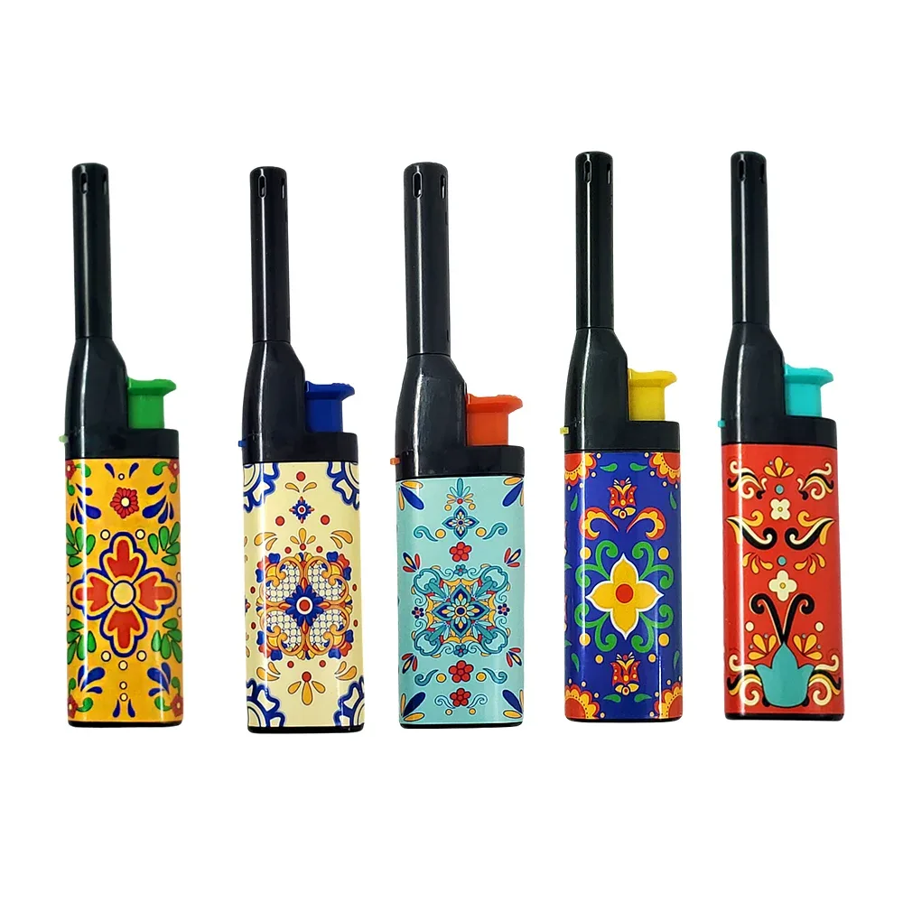 Encendedor antorcha pequeño con estampado, variedad  de modelos / 14cms
