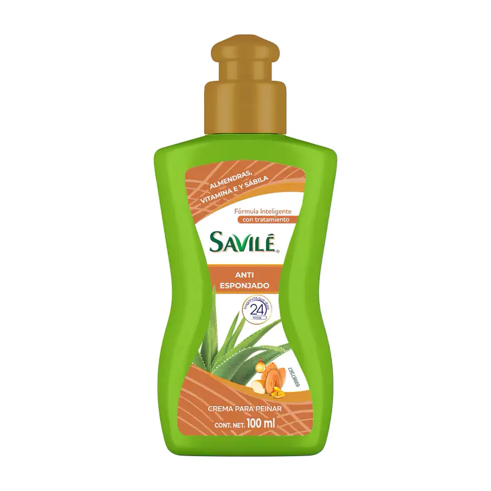 Crema para peinar savilé anti esponjado de almendras, vitamina e y sábila, 100ml