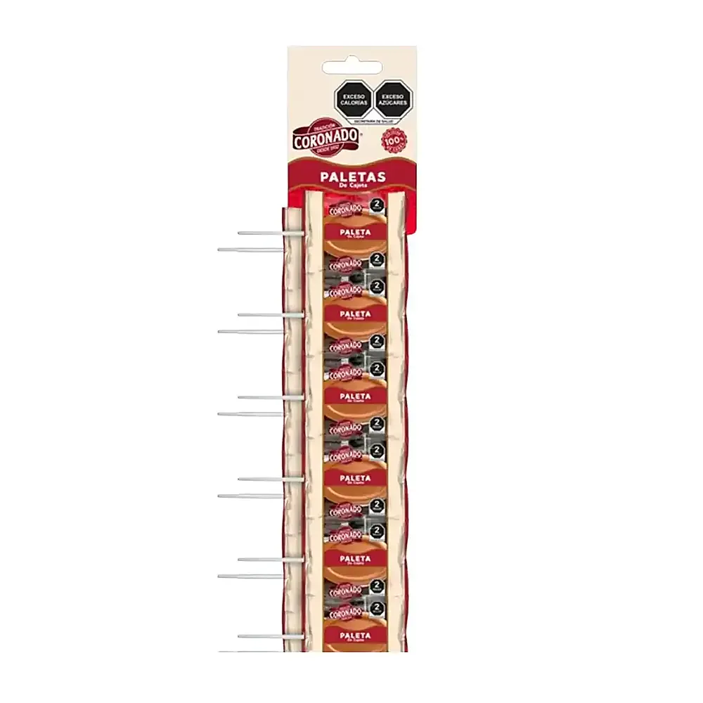 Tira con 20 mini paletas coronado de cajeta, 5.5c/u / coronado-pale