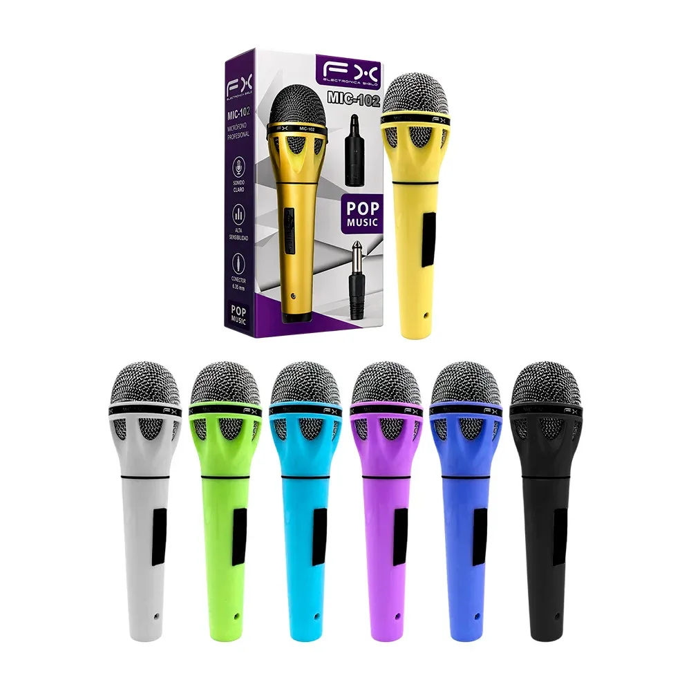 Micrófono profesional pop music, variedad de colores / mic-102