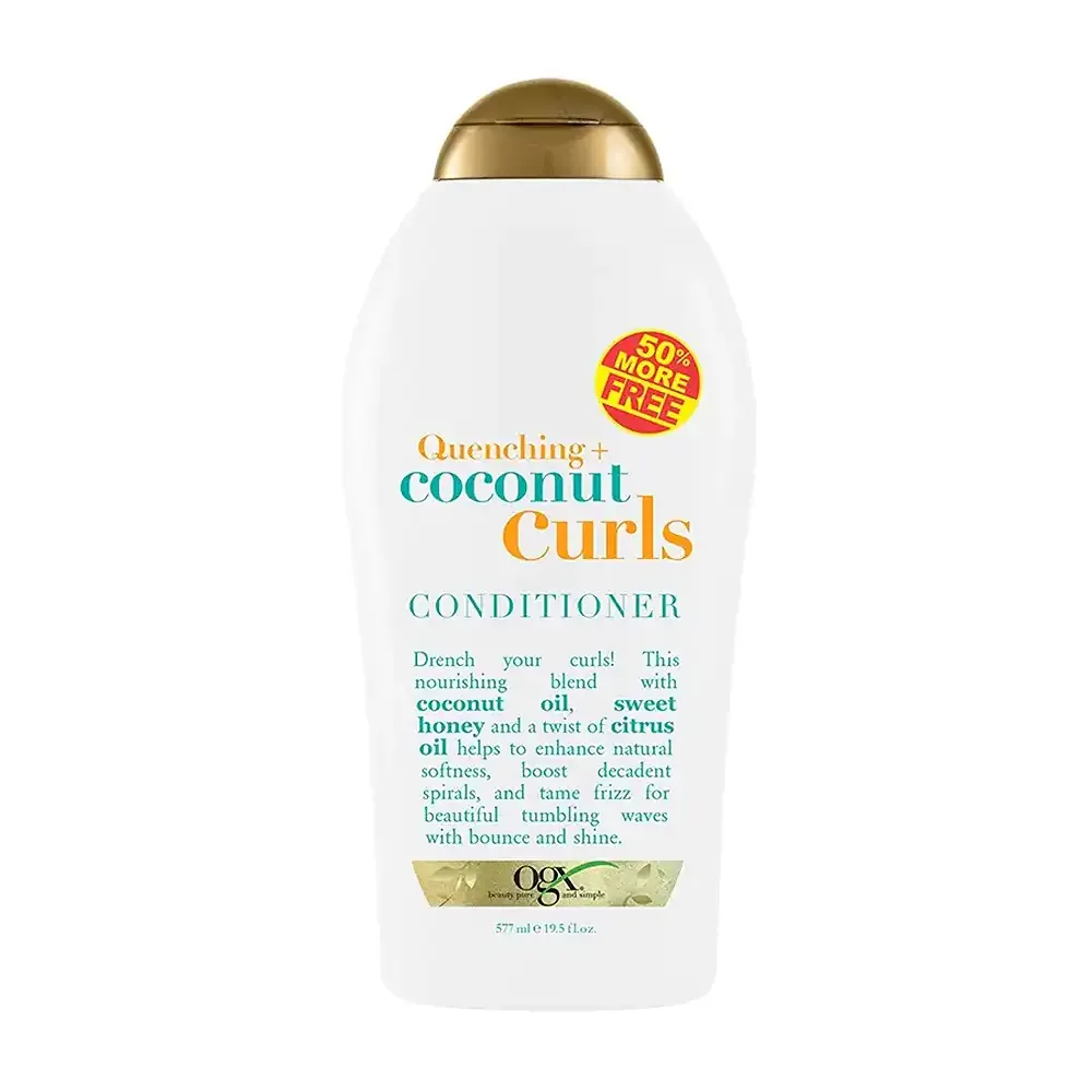 Acondicionador ogx de 577ml con extracto de coco para cuidado de cabello chino