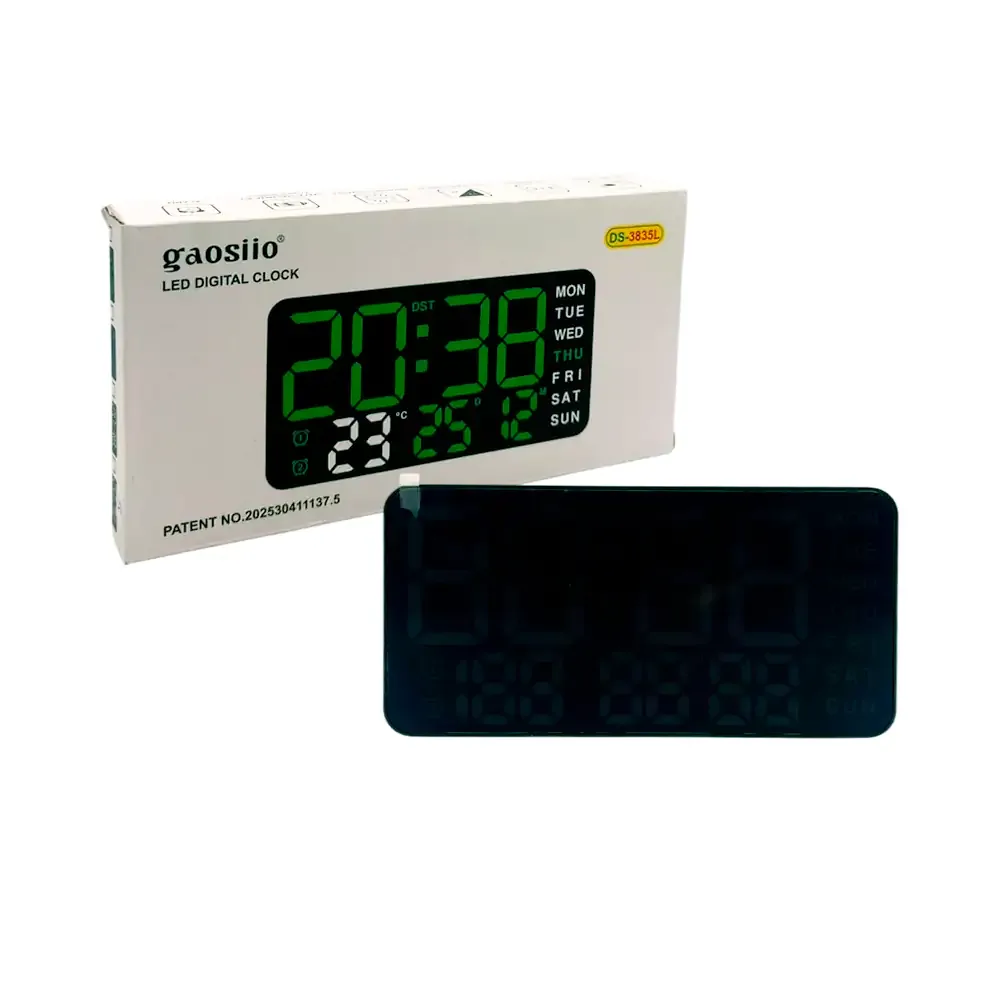 Reloj despertador rectangular gaosiio con calendario semanal e indicadores, variedad