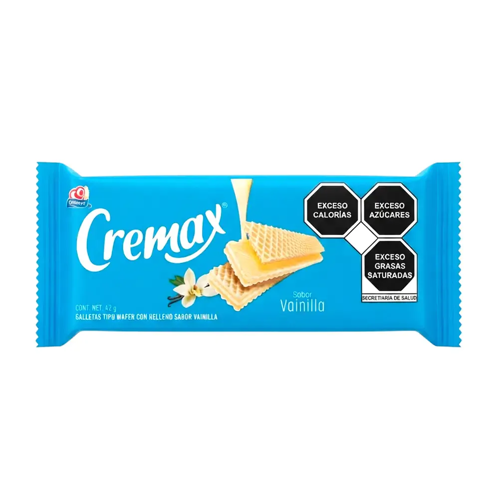 Paquete de galletas cremax rellenas de vainilla, 42g / cremax-v