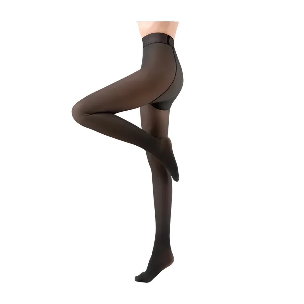 Medias térmicas afelpadas tipo mallas leggins translúcido / elaborate / zs-70212