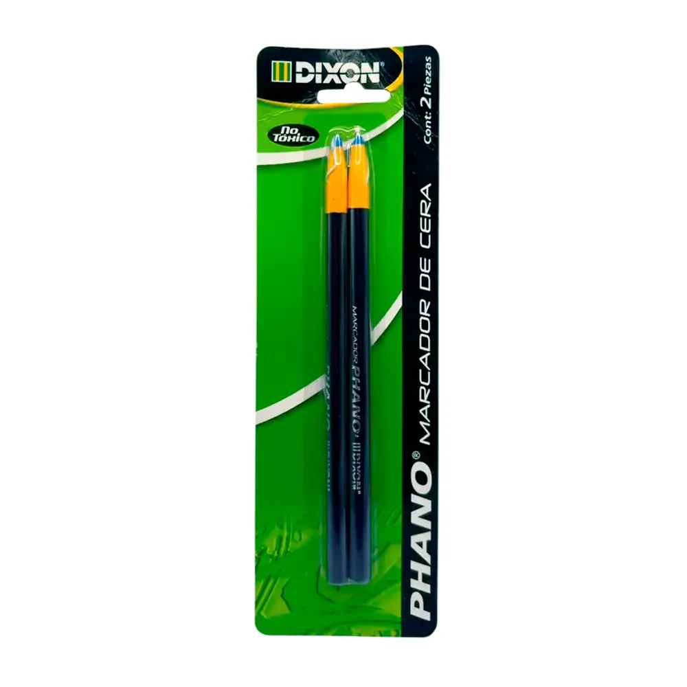 Blíster con 2 lápices - marcadores de cera dixon phano en color azul / 246