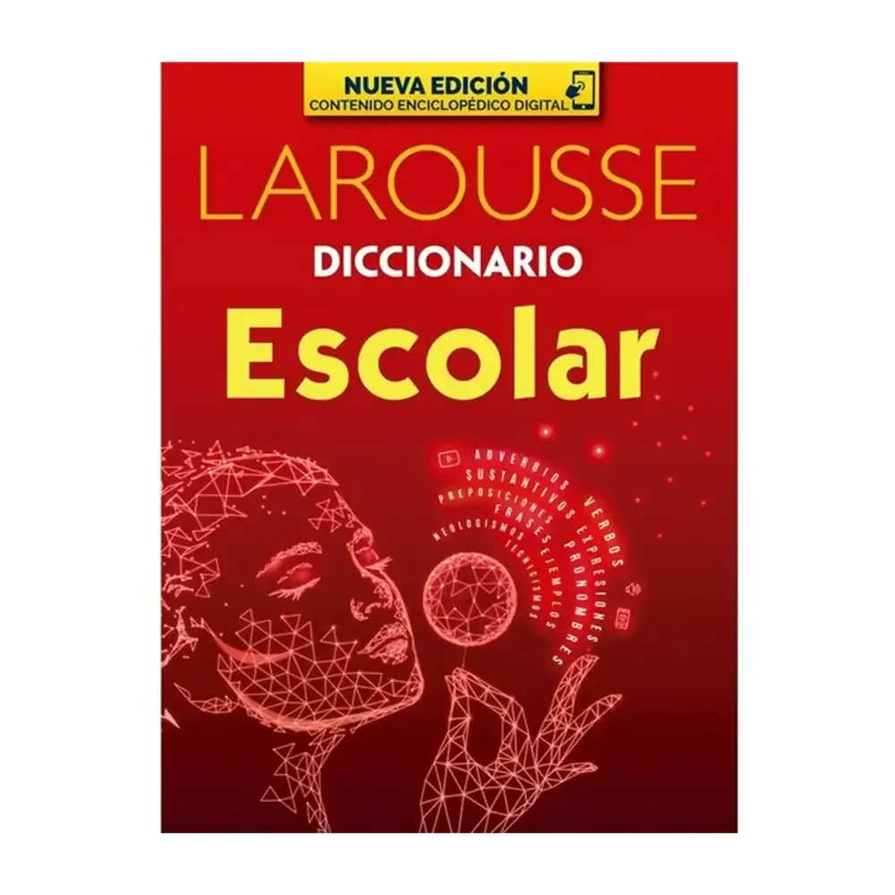 Diccionario larousse básico escolar en color rojo con ejercicios en español