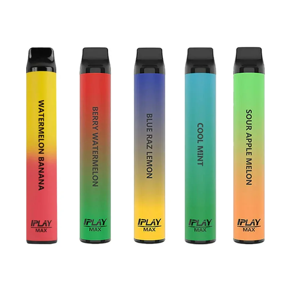 Vape cigarro electrónico desechable iplay versión max con 5% de nicotina y 2500 puffs, variedad de sabores