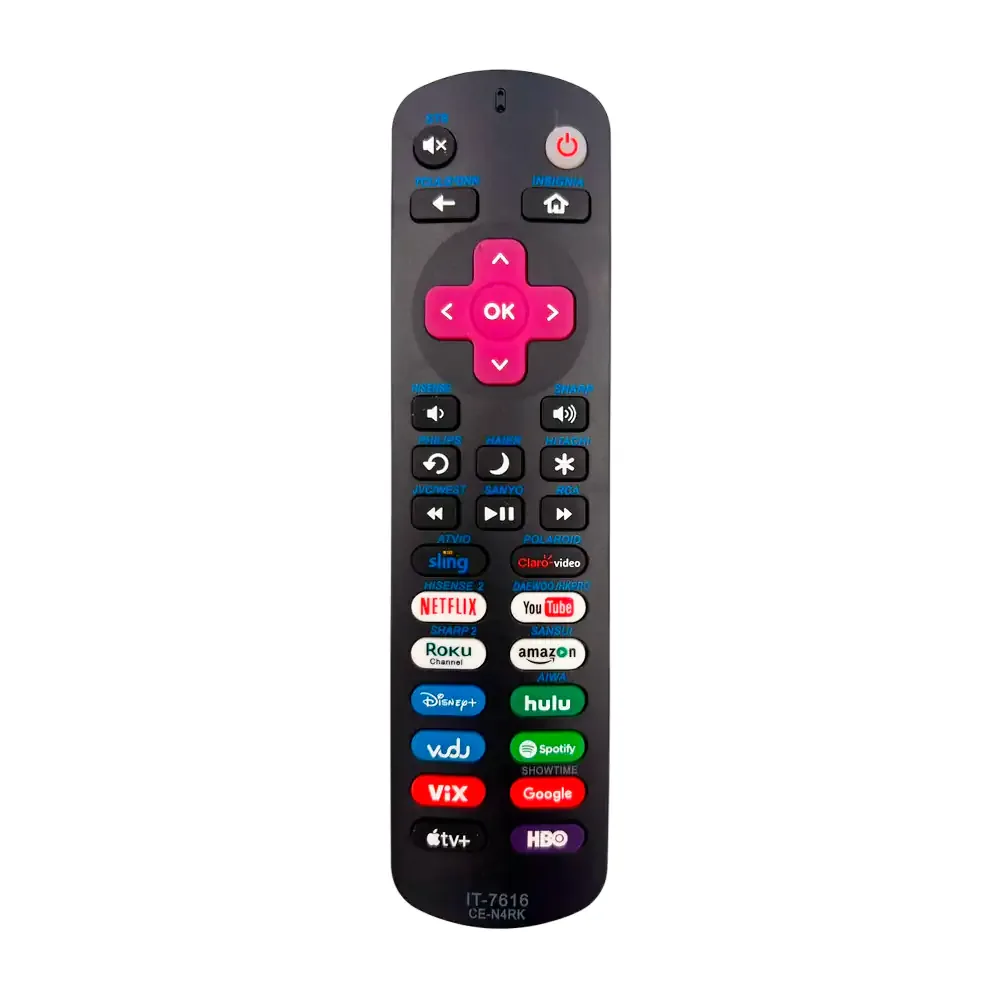 Control remoto universal para smart tv compatible con 14 canales de stream / it-7616