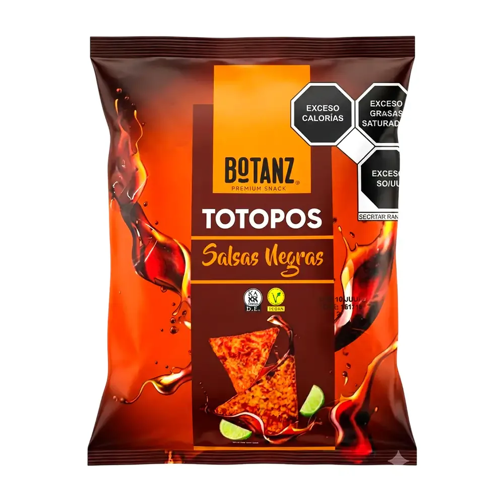1pza bolsa botanz totopos sabor salsa negra 50g / 931639