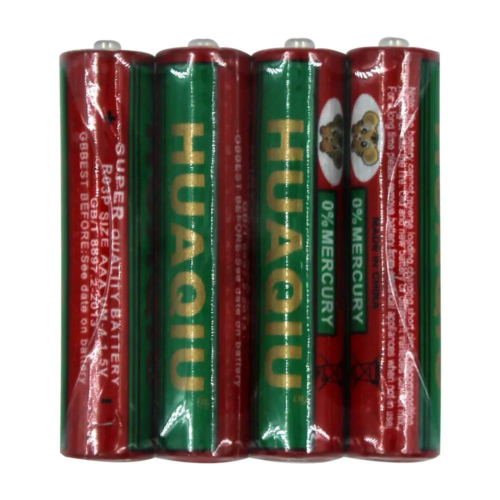 Blíster con 4 pilas huaqiu triple a, 1.5v / aaa um-4 /