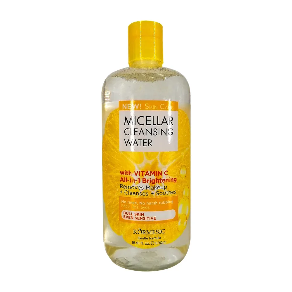 Agua desmaquillante limpiadora micelar de 500ml con vitamina c brillo todo en 1 / kormesic / kmc22264