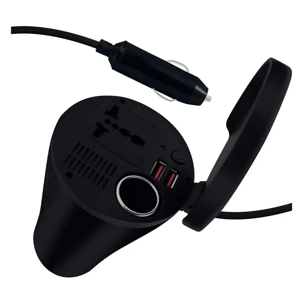 Inversor de corriente para carro, 150w, conversión de 12v - 110v, doble puerto usb, entrada de enchufe y encendedor / kp-dc15 / kai ping / power inverter