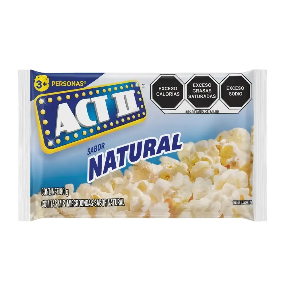 1pza paquete de palomitas ACT ll sabor natural, 80g / 559002