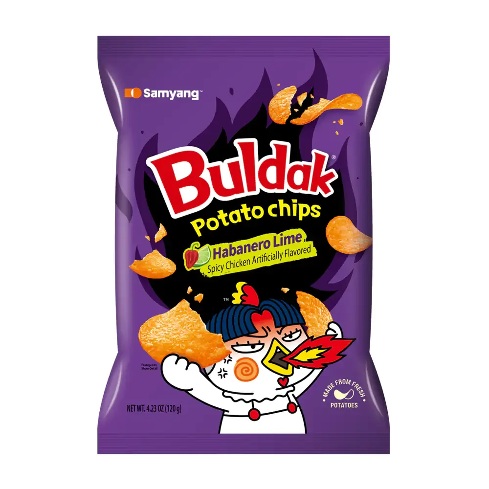 Papas fritas buldak extra picantes habanero con limón, 120g / 000697
