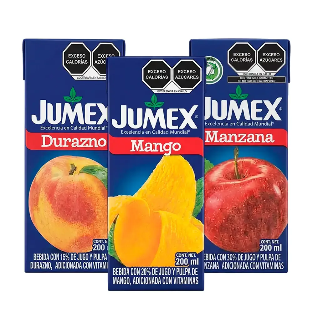 1pza jugo jumex tetrapack con pulpa natural, 200ml, variedad de sabores / jumex