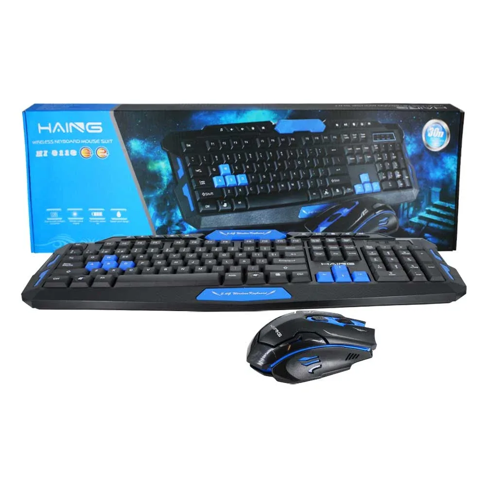Combo teclado y mouse alámbricos haing con luz led / hi-8118