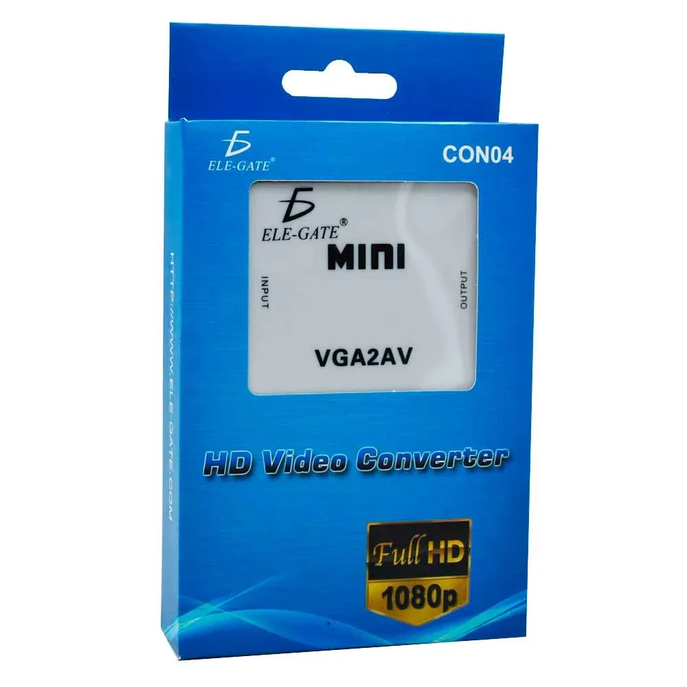 Adaptador / convertidor de entrada vga a rca y entrada auxiliar, para computadoras / con.04