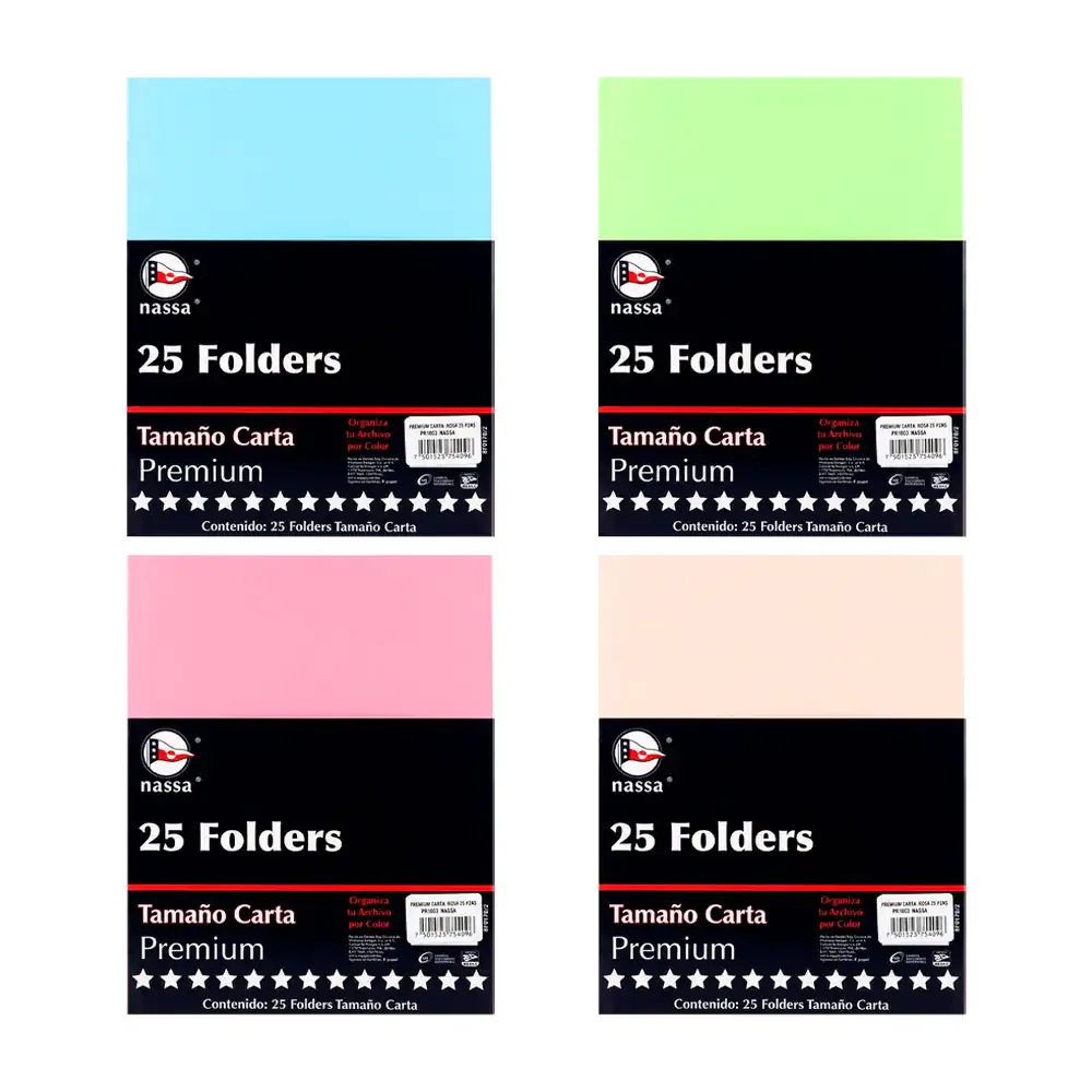 Paquete con 25 folders color crema en tamaño carta / bf0170 / 25 folders nassa tamaño carta premium / 966201