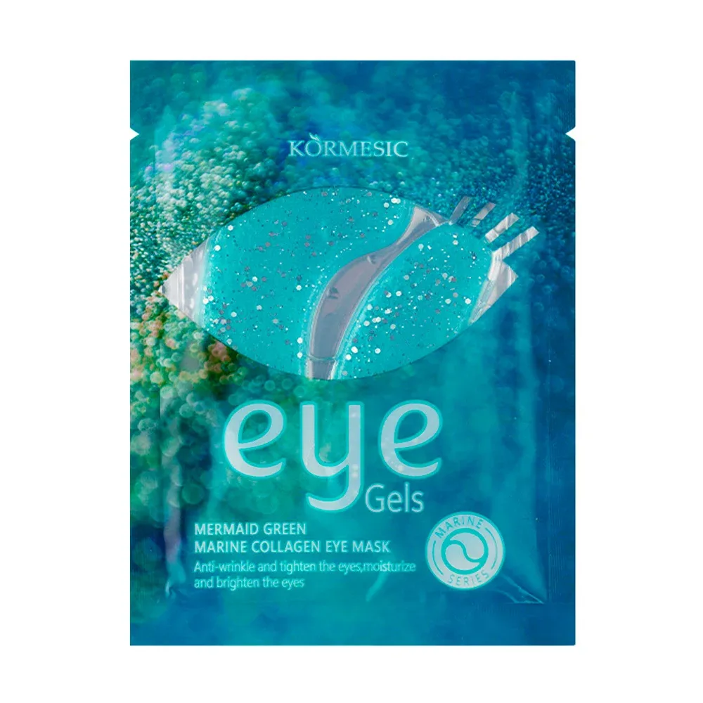 1pza Mascarilla de gel, hidratante con colágeno marino verde sirena para ojos, 7.5g / kormesic / kmc96629