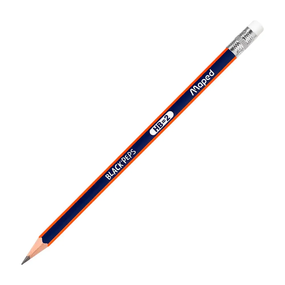 1pza lápiz hb #2 maped de madera con goma para borrar / 177214 / blackpeps
