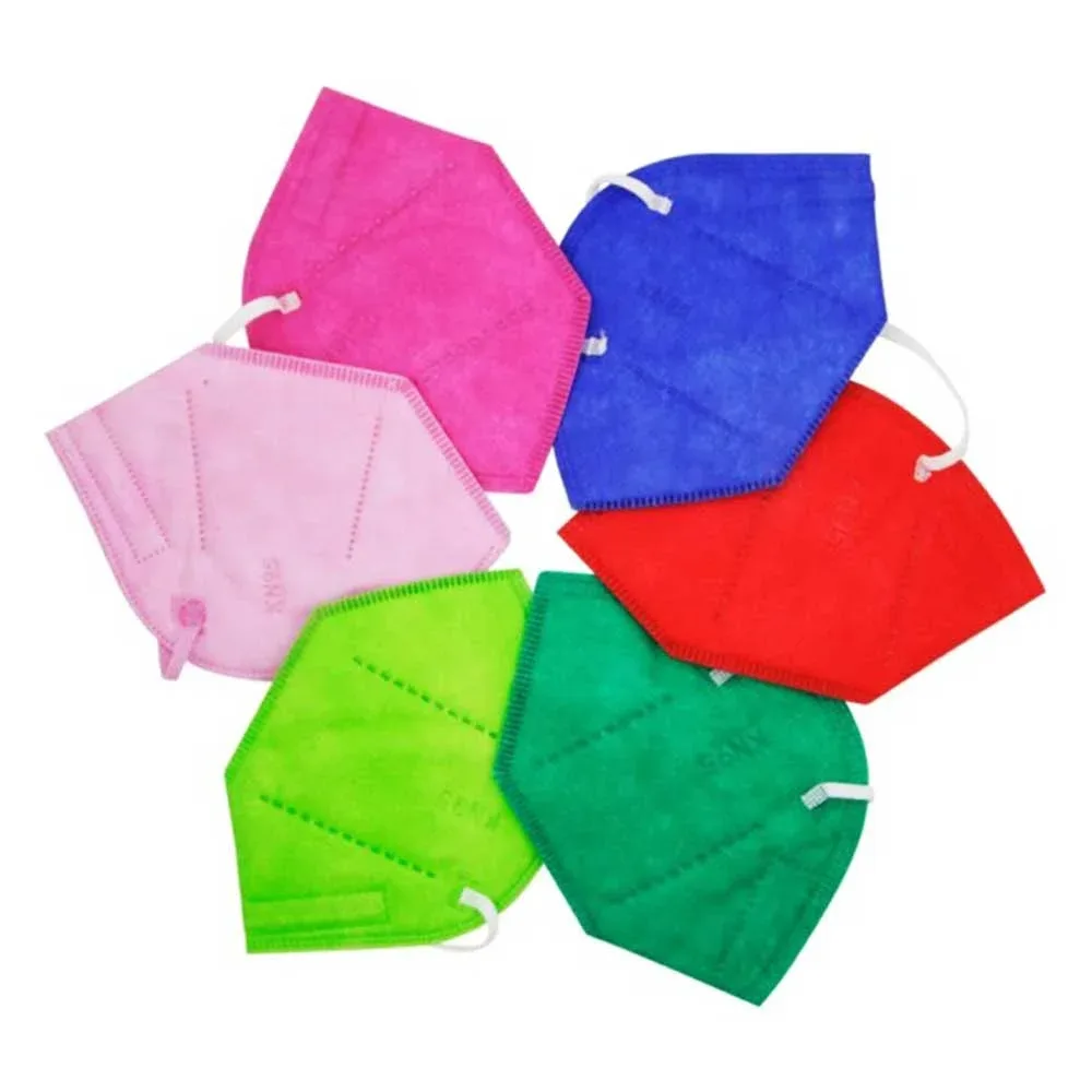 1pza Cubrebocas kn95 liso para niño, variedad de colores