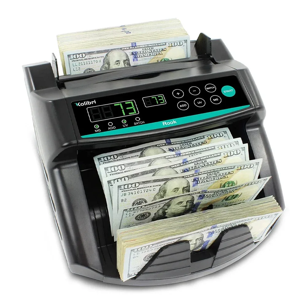 Contadora de billetes kolibri rook 1,400 billetes/minuto detecta billetes falsos con pantalla clara / 6181