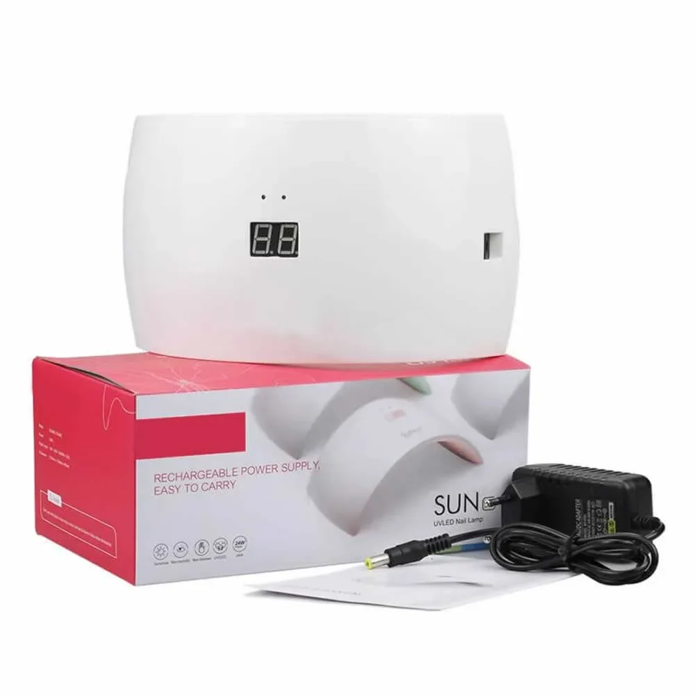 Lámpara led uv para uñas sun 9c, 24w la-09