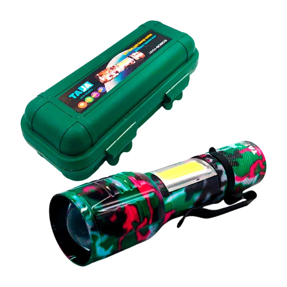 Linterna pequeña recargable, diseño de camuflaje y 3 modos de luz / hvh-80803