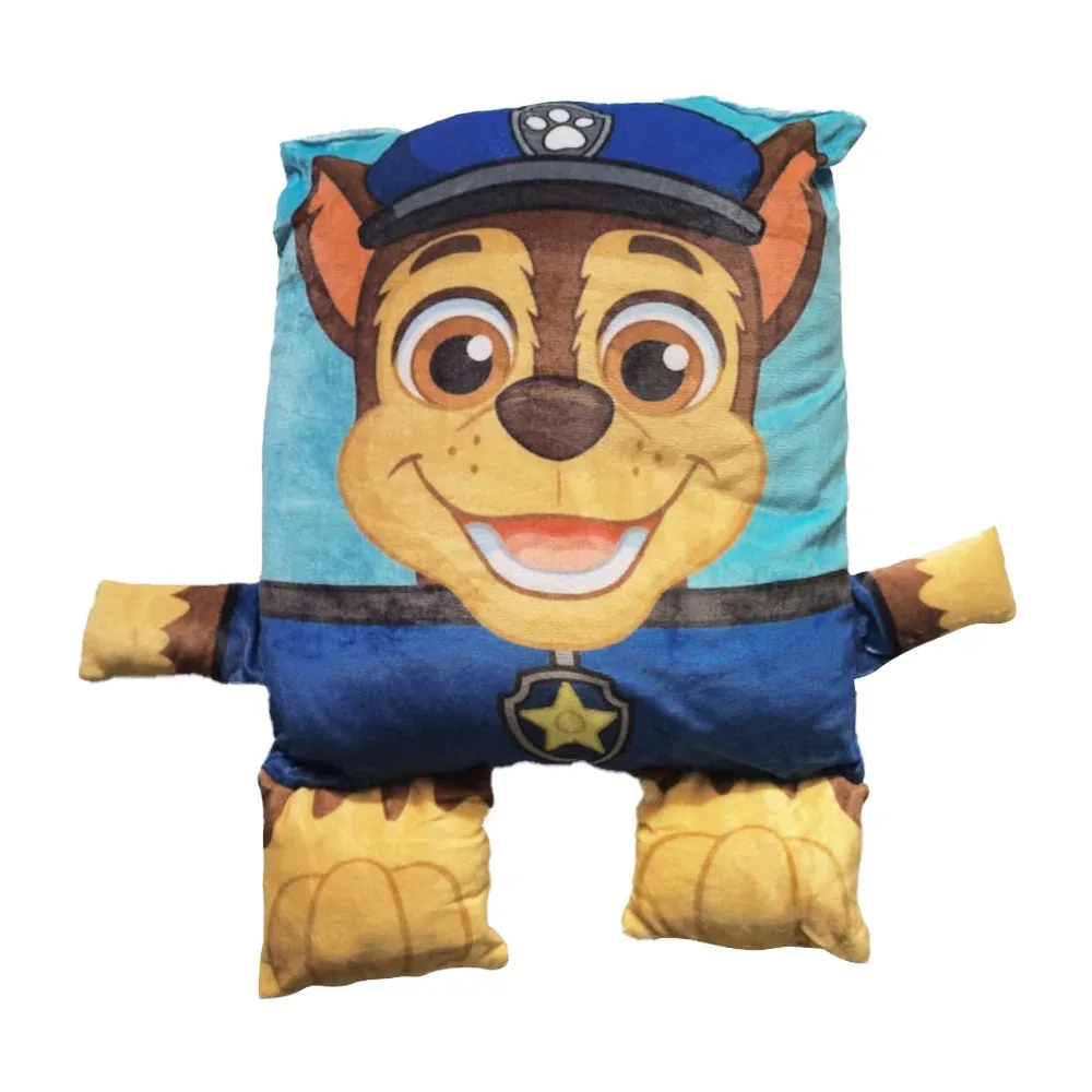 Almohada feliz pequeña con brazos y pies 45x60cm diseño paw patrol chase / 12-4843