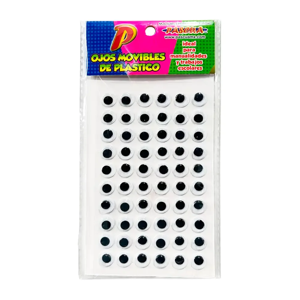 Planilla con 60 ojos movibles pascua de plástico, 12mm