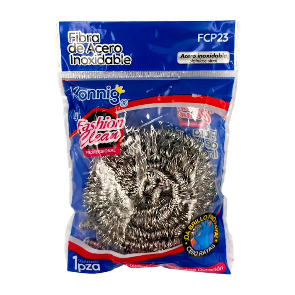 1pza Fibra redonda de acero inoxidable fashion clean para limpieza