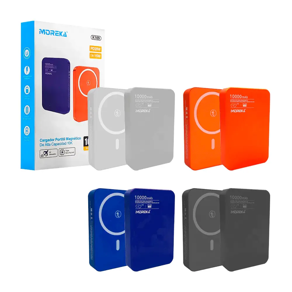 Power bank - batería portátil de carga inalámbrica magsafe de 10000mah, 15w