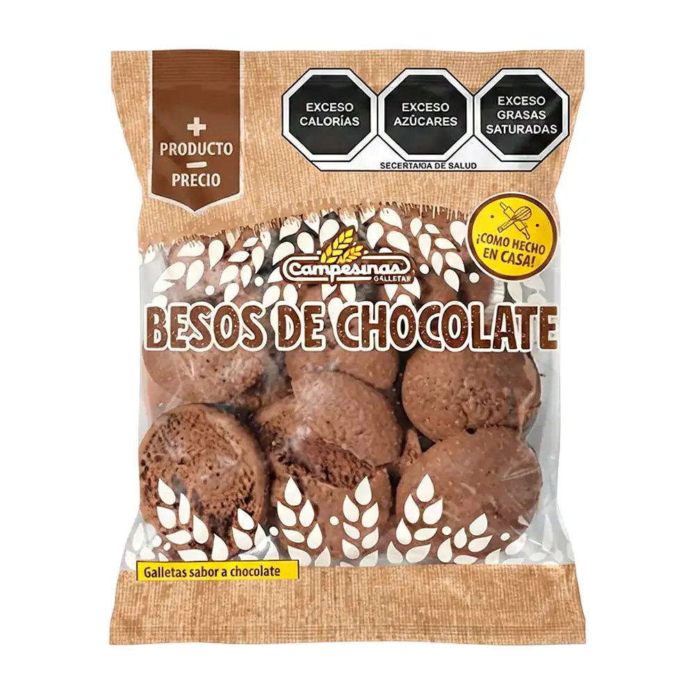 1pza bolsa campesinas besos de chocolate, 100g / beso.c