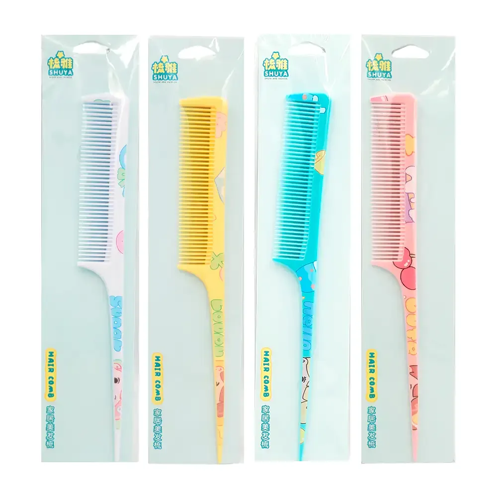 1pza Peine de plástico para el cabello con estampado kawaii, 23cm, variedad