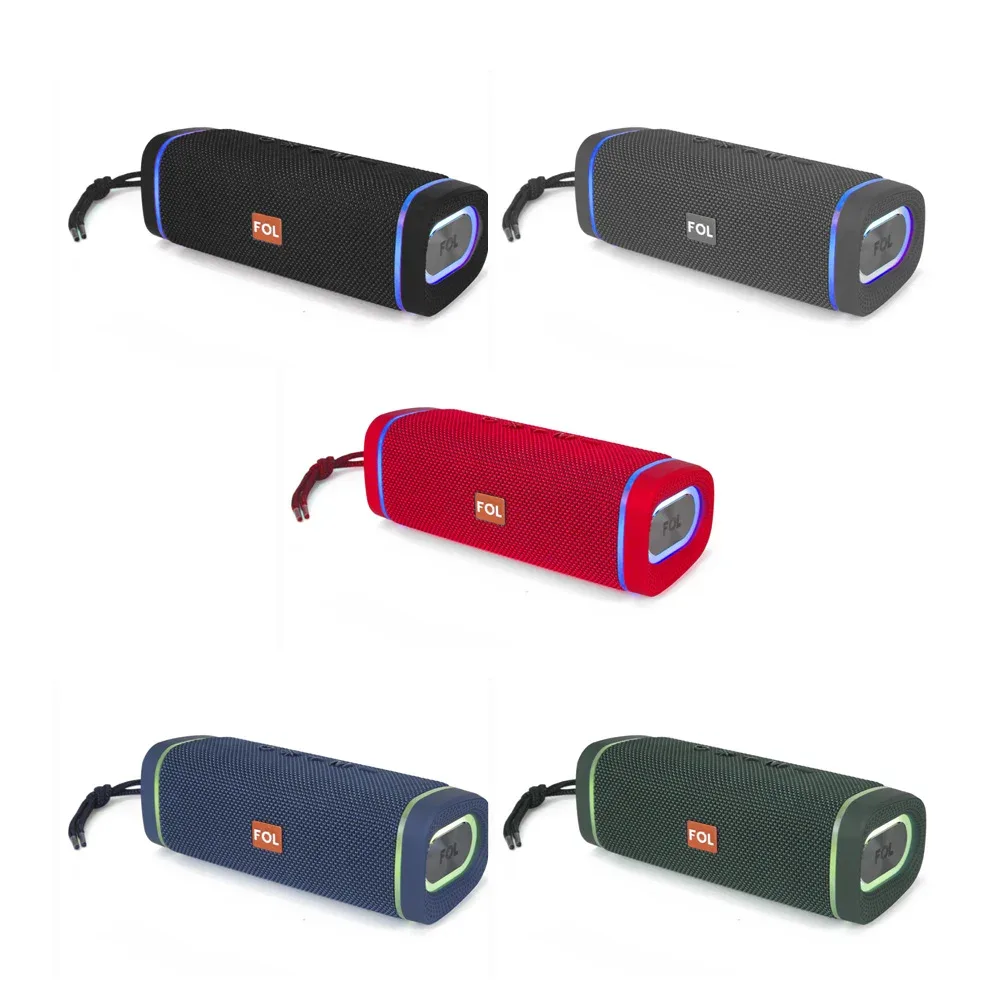 Bocina inalámbrica recargable fol con asa agarradera, botones de reproducción superiores e iluminación led, variedad de colores / fs-s516