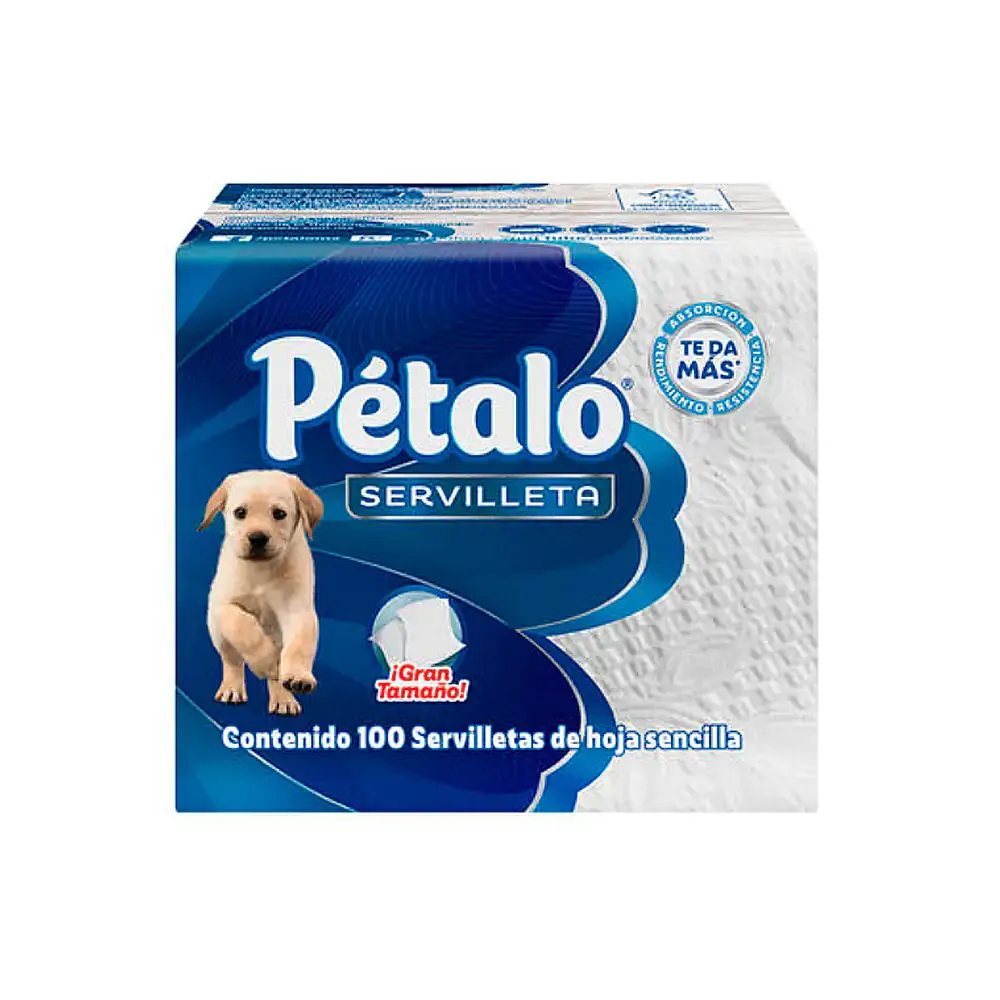 Paquete de servilletas pétalo con 100 piezas de hoja sencilla / 704302