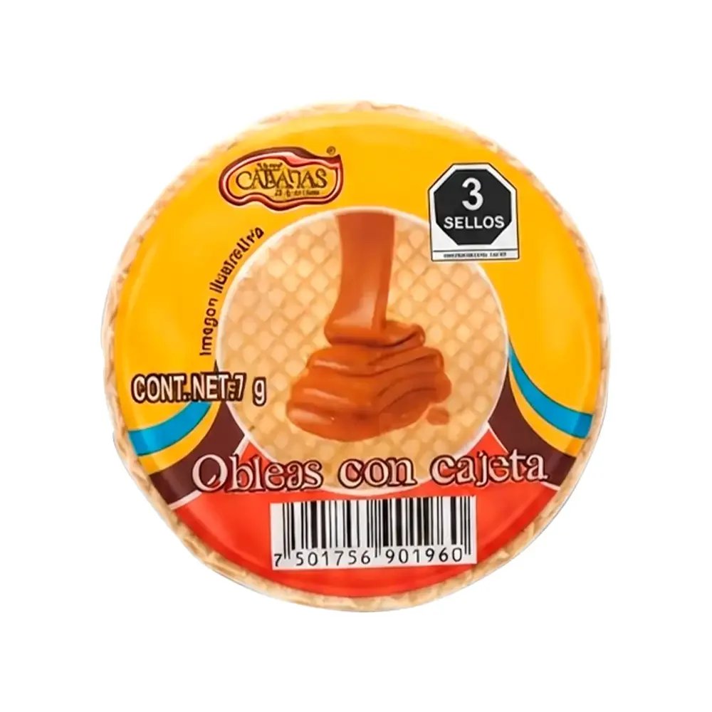 1pza obleas mini super cabadas con relleno de cajeta, 7g / 901960