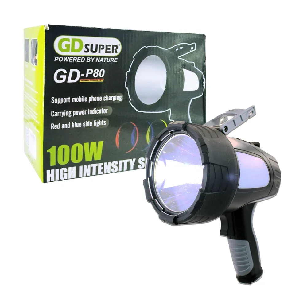 Lámpara linterna led de mano portátil con 3 modos de luz y 3 remplazos para la atenuación del lente / gd-p80