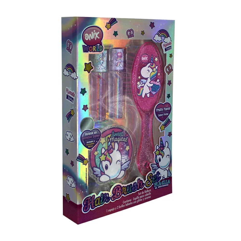 Set de belleza para niña con diseño de unicornio / hain brush set hbs11ox