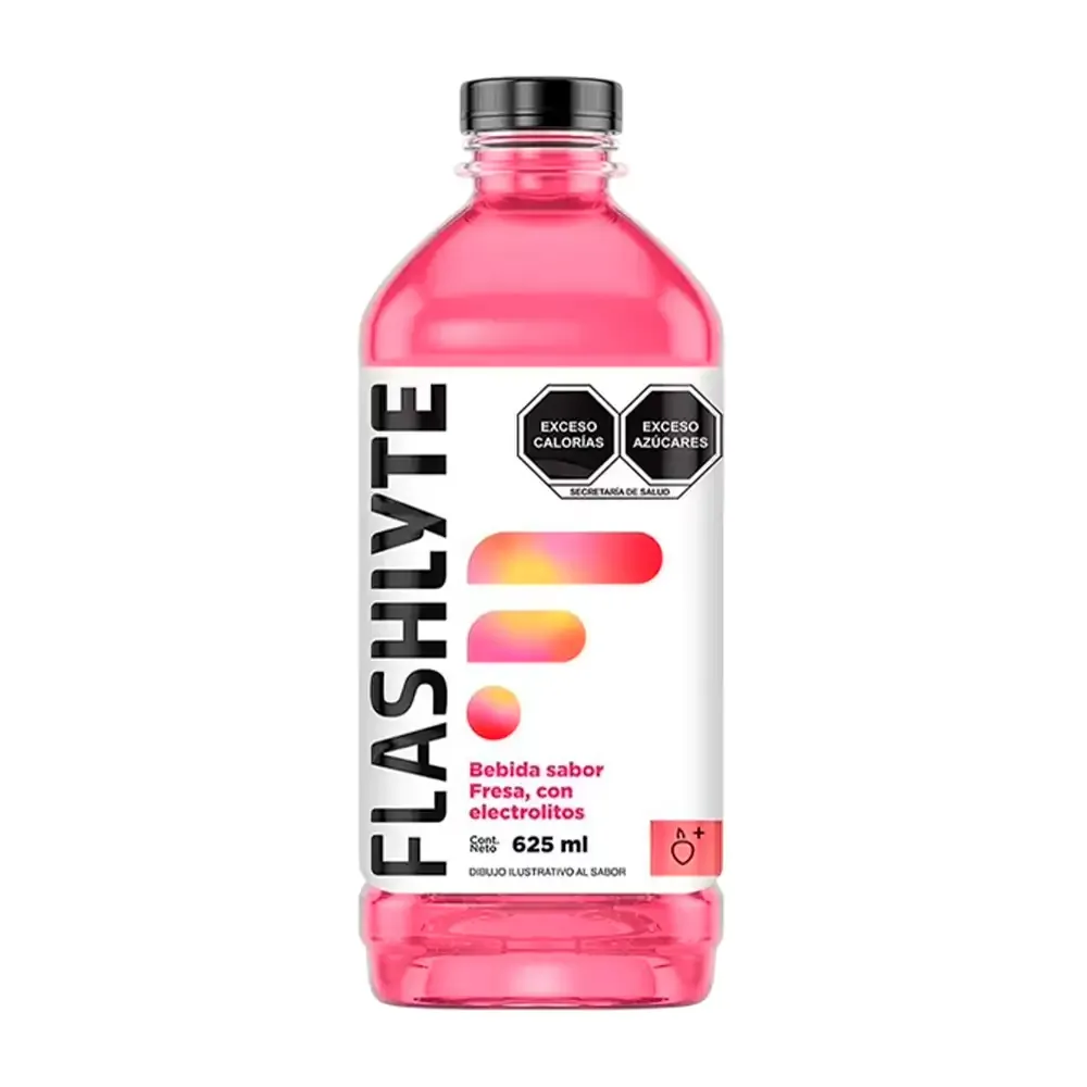 Bebida con electrólitos flashlyte, sabor fresa, 625ml / flash.f