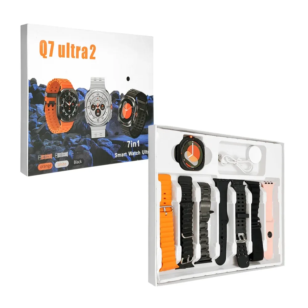 Smart watch q7 ultra 2 con 7 correas intercambiables, variedad de colores