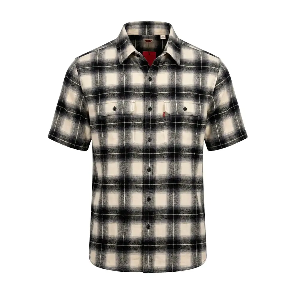 Camisa levis original de franela, tela suave, cuadros, color negro, variedad
