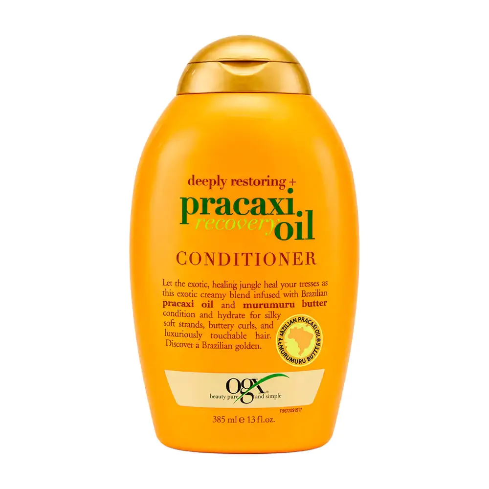 Acondicionador ogx de 385ml con extracto de pracaxi para recuperar cabello