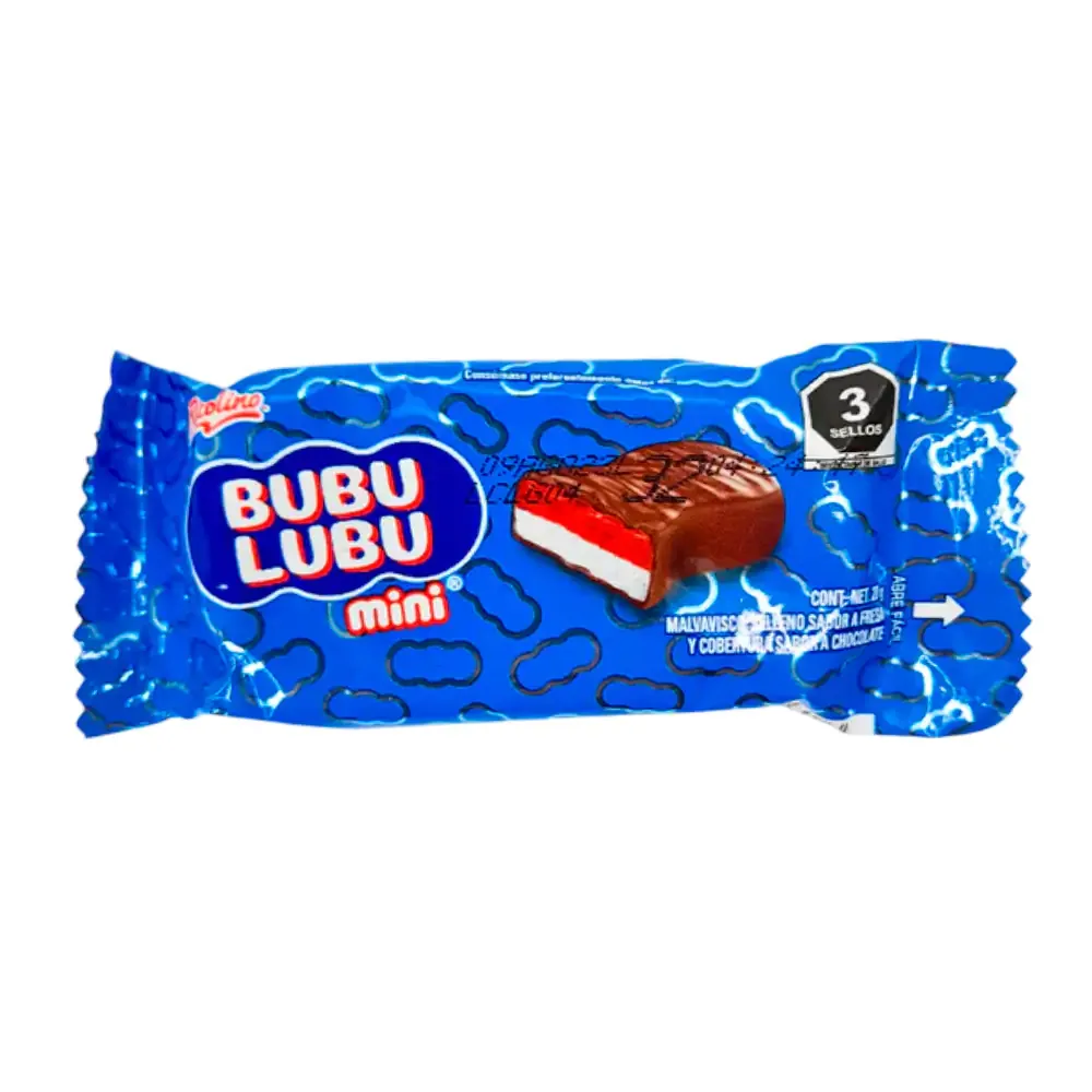 1pza mini bubulubu relleno de fresa y cubierta de chocolate, 20g / 011616