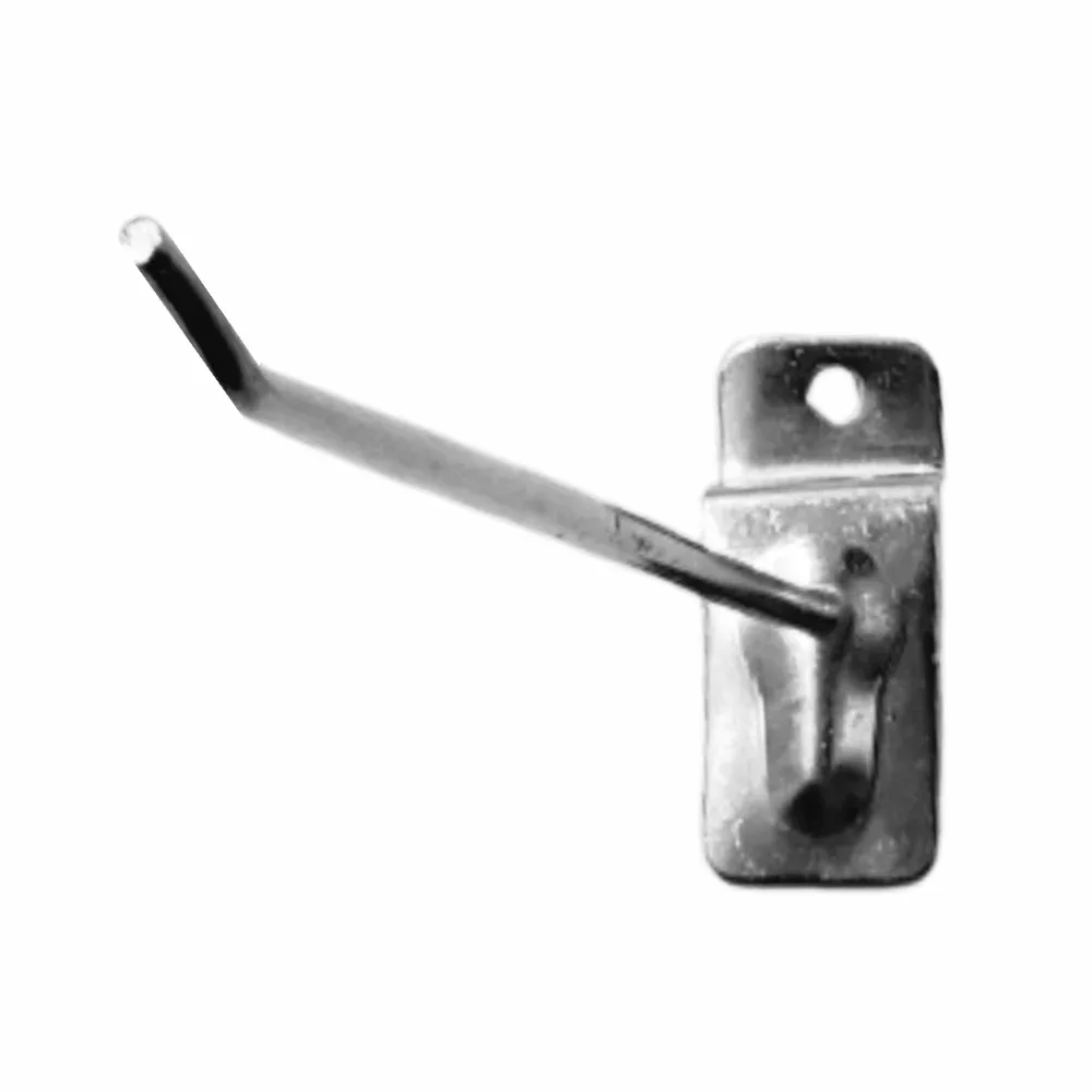 1pza Gancho metálico plateado de 15cm para panel ranurado / h1312