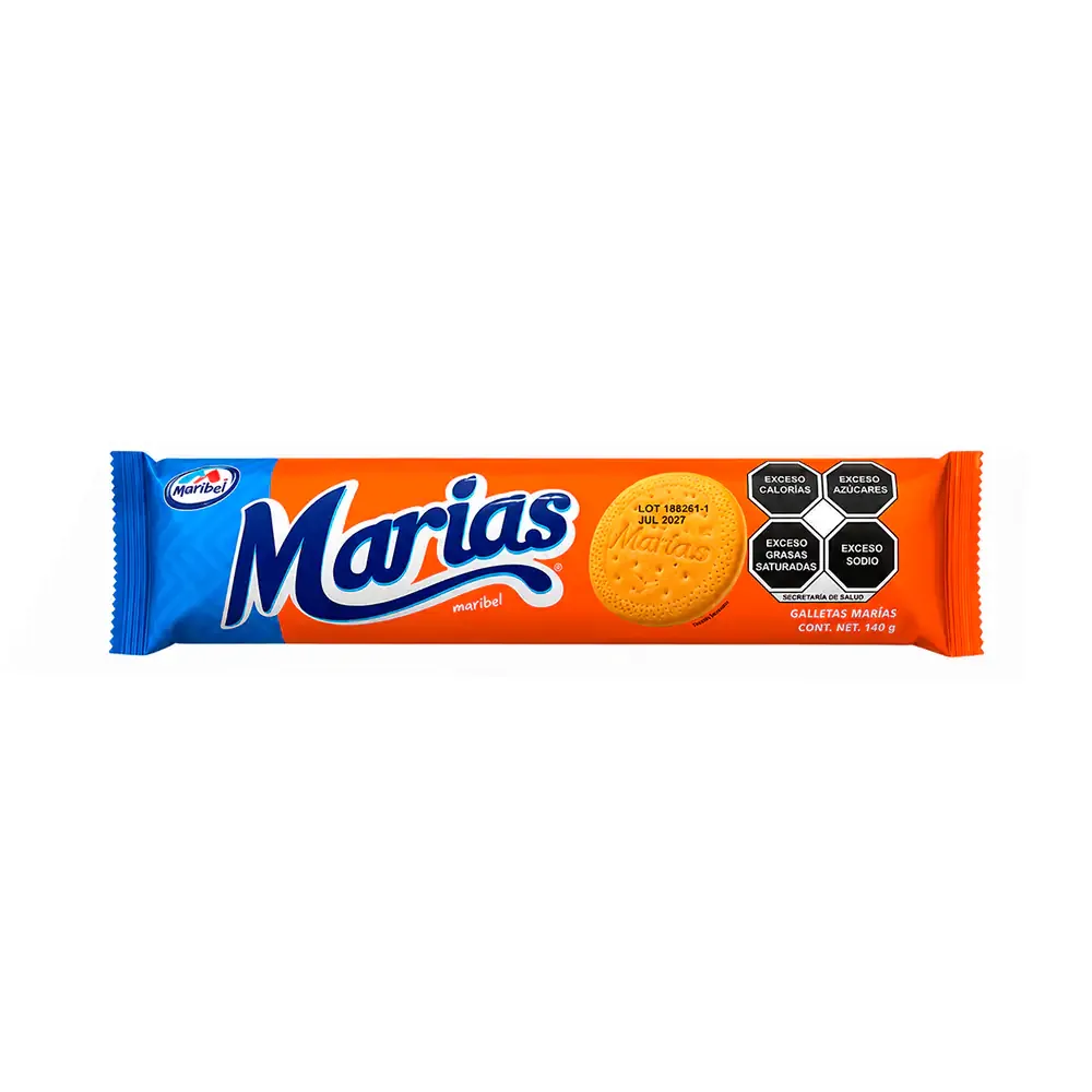 Tubo de galletas marias maribel sabor vainilla, 160g / marias