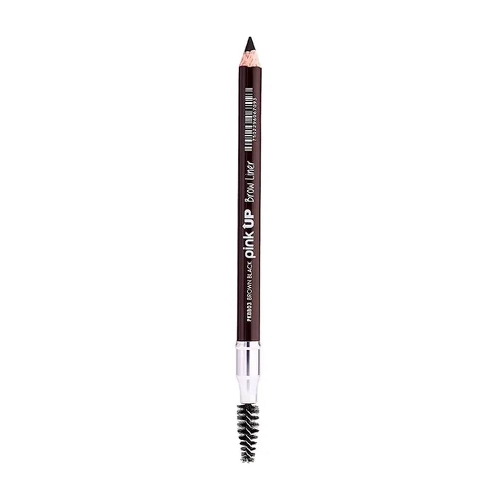 Lápiz para ceja con cepillo pink up en tono brown black, 1g / pkbb03